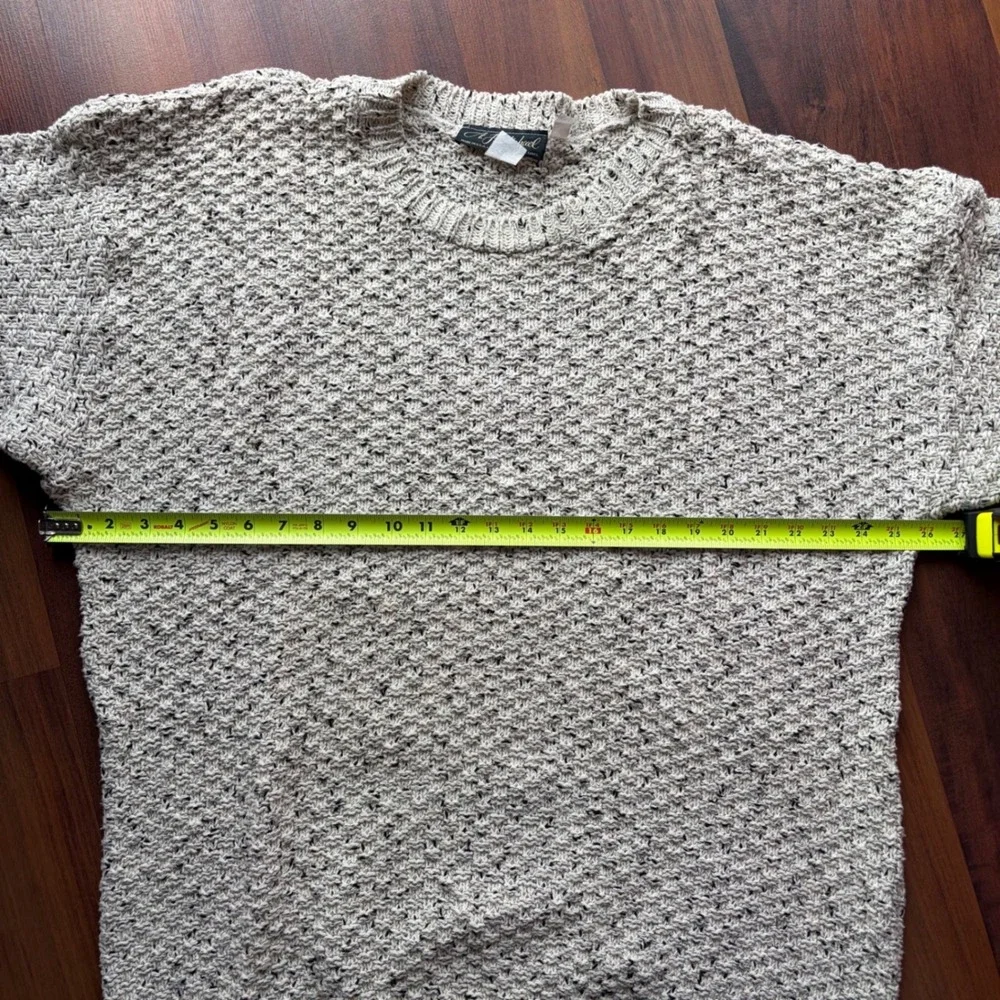 A. J. Michael Mens Knit Sweater XXLT Speckled Cream‎ Long Sleeve Crew Neck